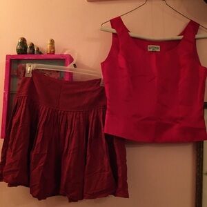 Mini-Bundle: Vintage Kasper ASL Tank Top and LOFT Pleated Miniskirt